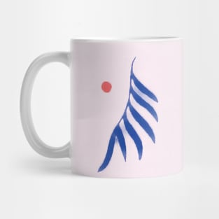 Red sun blue leaf Mug